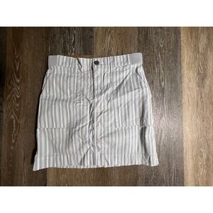 Lee Mini Skirt Womens 4 Blue White Excellent Striped Stretch Cotton Utility